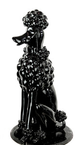 Casa Padrino Dekofigur Pudel Hund Schwarz H. 63 cm - Wetterbest�ndige Deko Skulptur - Wohnzimmer Deko - Garten Deko - Terrassen Deko