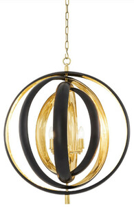 Casa Padrino Luxus Kronleuchter Schwarz / Messingfarben 71 x 63 x H. 84 cm - Moderner Hotel & Restaurant Kronleuchter - Luxus Kollektion