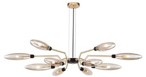 Casa Padrino Luxus H�ngeleuchte Mattgold / Schwarz  127 x H. 17,5 cm - Moderne Pendelleuchte