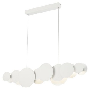 Casa Padrino Designer LED Hngeleuchte Wei / Silber 82 x 8 x H. 38 cm - Luxus Pendelleuchte