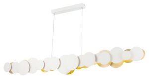 Casa Padrino Designer LED H�ngeleuchte Wei� / Gold 150 x 8 x H. 38 cm - Luxus Kollektion