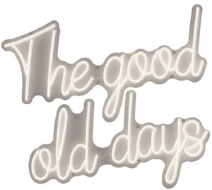 Casa Padrino Luxus LED Leuchtreklame The Good Old Days Wei� Neon 97 x 2 x H. 90 cm - LED Deko Schild - Luxus Wanddeko