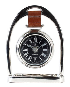 Casa Padrino Designer Luxus Horsebit Echtleder Messing vernickelt 18 x 5 x H. 24,5 cm - Edel & Prunkvoll