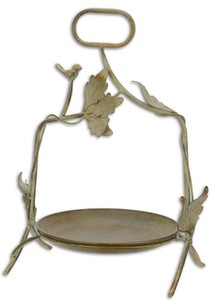 Casa Padrino Jugendstil Serviertablett mit Tragegriff Antik Grn / Rostfarben 35,5 x 24,5 x H. 44,3 cm - Garten Accessoires