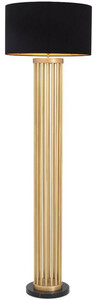 Casa Padrino Luxus Metall Stehleuchte mit Marmorsockel Antik Messingfarben / Schwarz  55 x H. 188 cm - Luxus Qualit�t