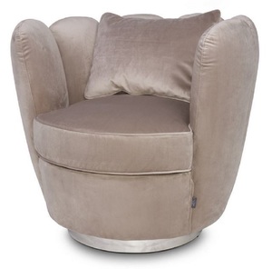 Casa Padrino Designer Samt Sessel Champagnerfarben 85 x 77 x H. 75 cm - Designer Wohnzimmer M�bel - Luxus Kollektion