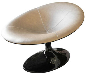 Casa Padrino Designer Sessel Hochglanz Schwarz / Beige 86 x 110 x H. 70 cm - Wohnzimmer Sessel - Hotel Sessel - Designer M�bel - Luxus Qualit�t