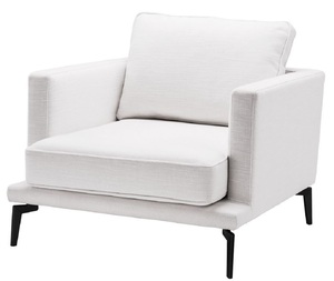 Casa Padrino Luxus Sessel Wei� / Schwarz 91 x 99 x H. 82 cm - Wohnzimmer Sessel - Luxus Wohnzimmer M�bel