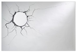 Casa Padrino Luxus Wohnzimmer Wandspiegel 120 x H. 80 cm - Designer Spiegel mit Loch