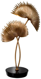 Casa Padrino Designer Tischleuchte Antik Gold / Schwarz 42 x 20,5 x H. 65 cm - Tischlampe mit Granitsockel - Luxus Kollektion