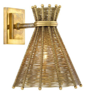 Casa Padrino Luxus Wandleuchte Vintage Messingfarben 21 x 25 x H. 25,5 cm - Hotel & Restaurant Wandlampe