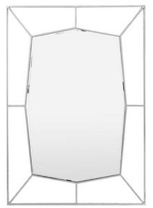 Casa Padrino Designer Wandspiegel Silber 67 x H. 100 cm - Edelstahl Spiegel - Luxus Deko Accessoires