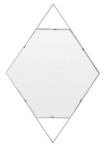 Casa Padrino Designer Wandspiegel Silber 81 x H. 119 cm - Edelstahl Spiegel in Form eines Diamanten - Designerm�bel