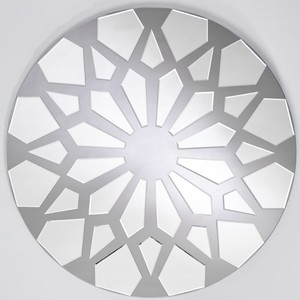 Casa Padrino Designer Wandspiegel Grau  100 cm - Moderner Design Spiegel - Garderoben Spiegel - Wohnzimmer Spiegel - Luxus Kollektion