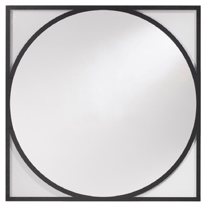 Casa Padrino Luxus Wandspiegel Schwarz 90 x H. 90 cm - Wohnzimmer Spiegel - Garderoben Spiegel - Luxus Kollektion