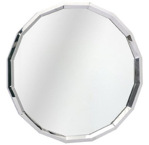 Casa Padrino Designer Edelstahl Wandspiegel Silber 98 x H. 98 cm - Wohnzimmer Spiegel - Garderoben Spiegel - Designer Spiegel - Luxus Kollektion