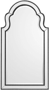 Casa Padrino Luxus Mahagoni Wandspiegel Schwarz / Silber 80 x H. 150 cm - Wohnzimmer Spiegel - Garderoben Spiegel - Luxus Kollektion