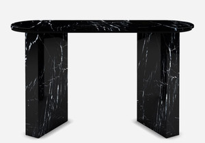 Casa Padrino Luxus Marmor Konsole Schwarz 150 x 45 x H. 90 cm - Moderner Konsolentisch aus hochwertigem Marmor - Luxus Mbel