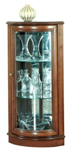 Casa Padrino Luxus Eckvitrine Braun 40 x 45 x H. 108 cm - Massivholz Eckschrank - Wohnzimmerschrank - Luxus Massivholz Wohnzimmer Mbel