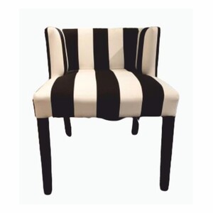 Casa Padrino Esszimmer Stuhl mit Streifen Wei� / Schwarz H. 68 cm - Esszimmer M�bel