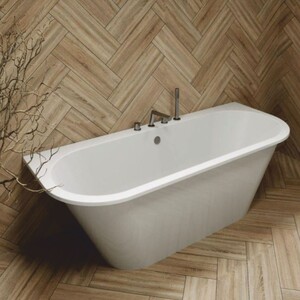 Casa Padrino Freistehende Luxus Badewanne Hochglanz Wei� 170 cm - Badezimmer M�bel