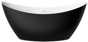 Casa Padrino Freistehende Luxus Acryl Badewanne Schwarz / Wei� 173 x 73 x H. 75 cm - Luxus Bad Accessoires - Luxus Kollektion