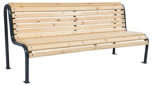 Casa Padrino Gartenbank Naturfarben / Schwarz 188 cm