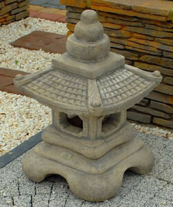 Casa Padrino Gartenleuchte im Asiatischen Stil Grau 50 x 50 x H. 60 cm - Wetterbest�ndige Garten & Terrassen Leuchte - Garten Terrassen Wege Einfahrt Beleuchtung