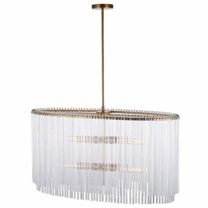 Casa Padrino Glas Kronleuchter Gold 60 x 55 x H. 45 cm - Ovaler Kronleuchter