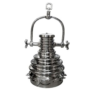 Casa Padrino H�ngeleuchte Silber  46 x H. 82 cm - Verchromte Schiffsleuchte im Studio Look