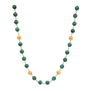 Casa Padrino Halskette Contas de Viana aus 19,2Kt Gold mit Malachit