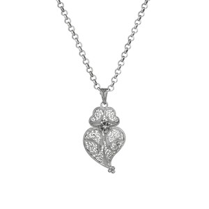 Casa Padrino Halskette Herz von Viana 4,0 cm aus Sterlingsilber