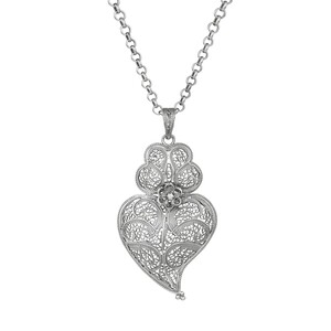 Casa Padrino Halskette Herz von Viana 5,5 cm aus Sterlingsilber