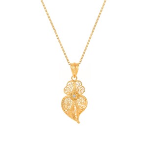 Casa Padrino Halskette Herz von Viana Blume aus 19,2Kt Gold mit Diamant