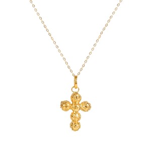 Casa Padrino Halskette Kreuz Contas de Viana aus 19,2Kt Gold