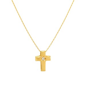 Casa Padrino Halskette Kreuz aus 19,2Kt Gold mit Diamant