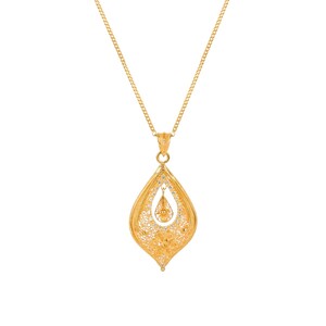 Casa Padrino Halskette Tropfen Blume aus 19,2Kt Gold mit Diamanten