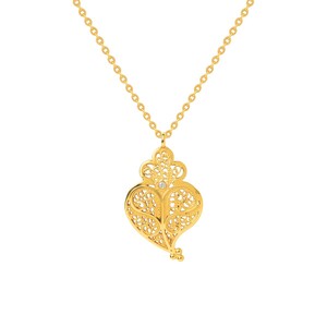 Casa Padrino Halskette Volles Herz aus 19,2Kt Gold mit Diamant