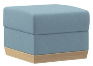 Casa Padrino Hocker Hellblau / Naturfarben 60 x 60 x H. 46 cm - Moderner Wohnzimmer Sitzhocker - Fuhocker - Wohnzimmer Mbel