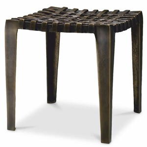 Casa Padrino Luxus Aluminium Hocker Antik Bronze H. 40 cm - Luxus Aluminium M�bel