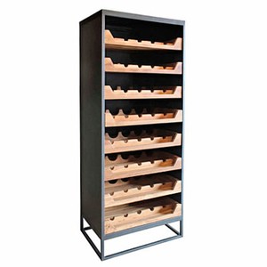 Casa Padrino Industrial Look Weinschrank 67x45x183cm Metall / Holz - Weinregal