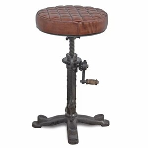 Casa Padrino Industrie Stil Hocker Schwarz / Braun H. 50 cm - Industrie Stil M�bel