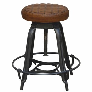 Casa Padrino Industrie Stil Hocker Schwarz / Braun H. 53 cm - Industrie Stil M�bel