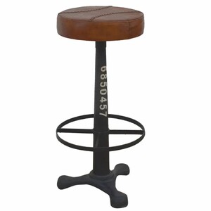 Casa Padrino Industrie Stil Hocker Schwarz / Braun H. 60 cm - Industrie Stil M�bel