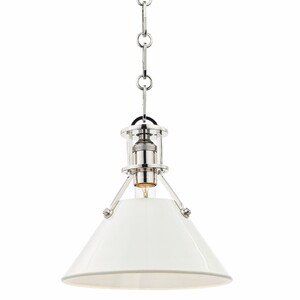 Casa Padrino Industrie Stil Metall H�ngeleuchte Silber / Wei�  24 x H. 23,5 cm