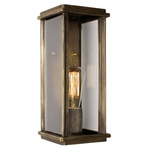 Casa Padrino Jugendstil Au�enwandleuchte 15 x 15 x H. 35 cm - Bronze - Nostalgische Wetterfeste Au�enleuchte