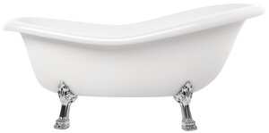 Casa Padrino Jugendstil Badewanne Wei / Silber 168 cm - Freistehende Retro Stil Badewanne
