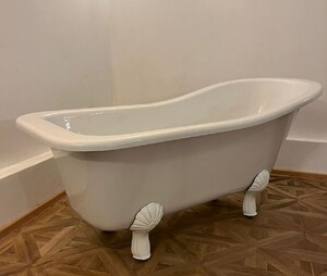 Casa Padrino Jugendstil Badewanne Wei� / Wei� 170 cm - Freistehende Retro Stil Badewanne