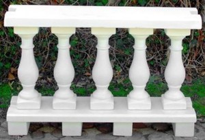 Casa Padrino Jugendstil Balustrade Wei 100 x 25 x H. 66 cm - Massives Stein Gelnder aus feinstem Beton - Garten & Terrassen Balustraden