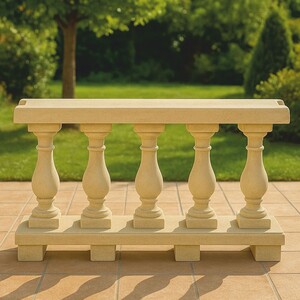 Casa Padrino Jugendstil Balustrade Sandfarben 100 cm - Garten & Terrassen Balustrade